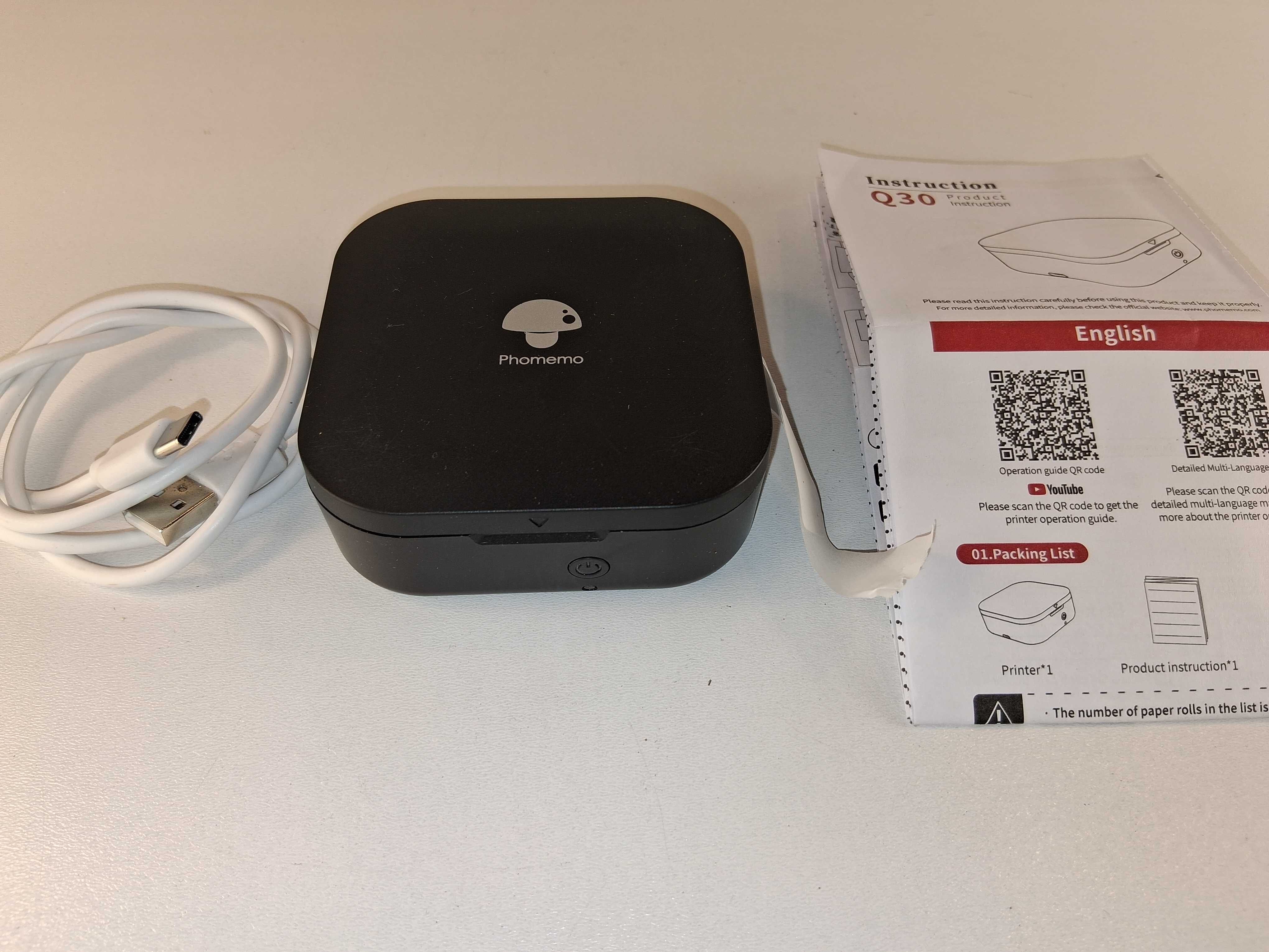 E133 Mini Drukarka Termiczna Phomemo Q30 Do Etykiet Naklejek Bez Tuszu