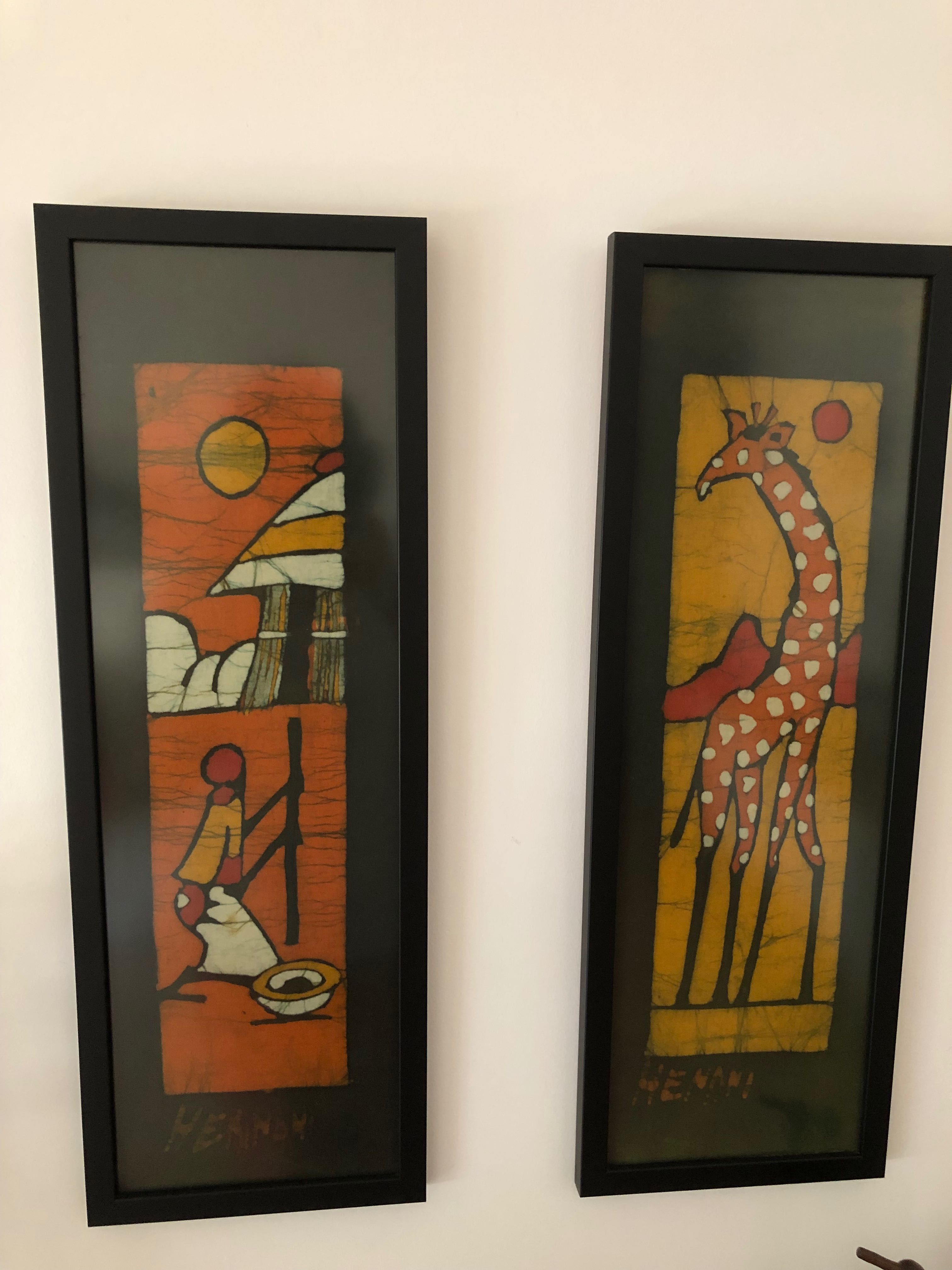 Dois quadros artesanato africano