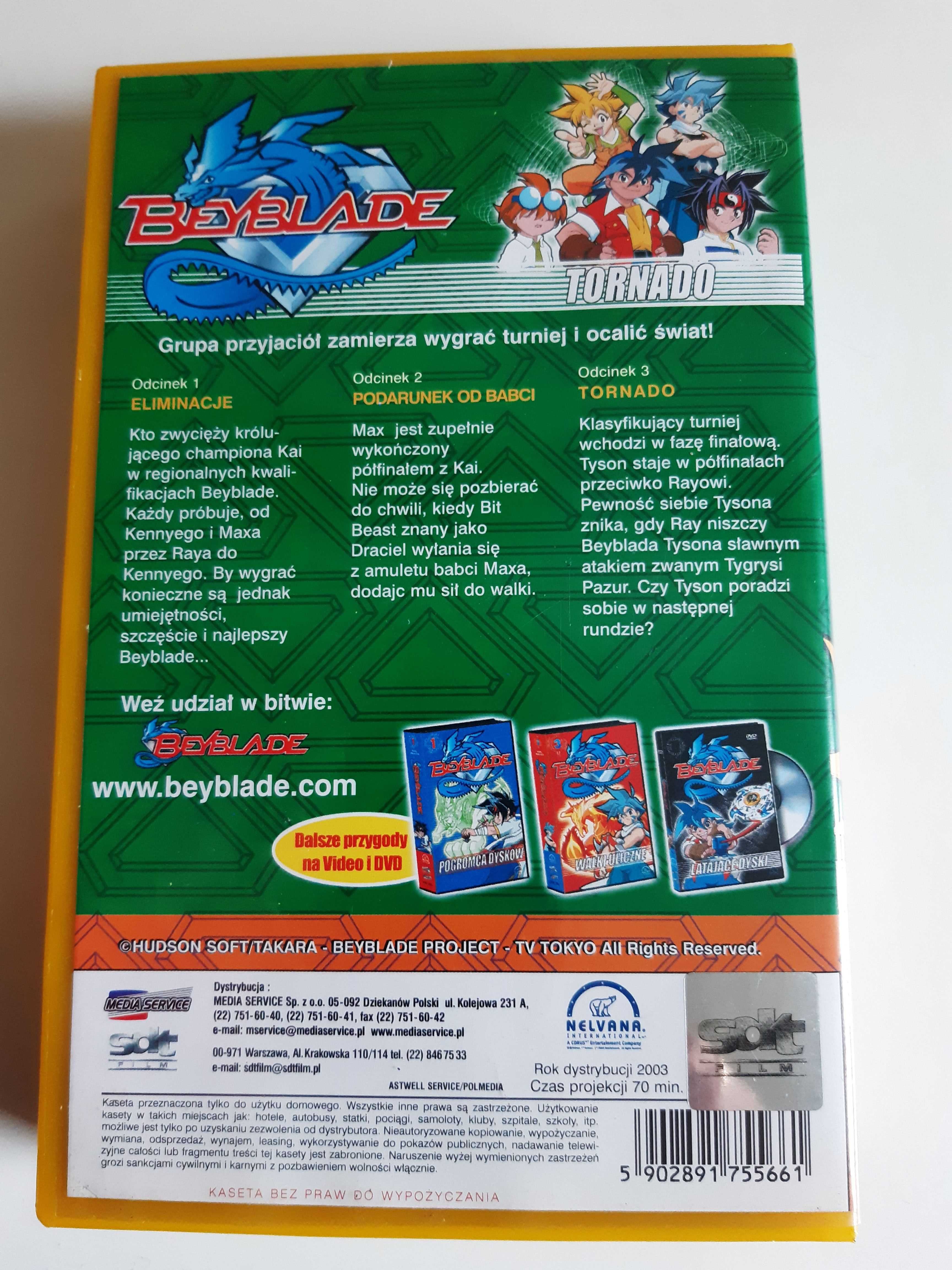 Beyblade - Tornado, kaseta wideo VHS sprawdzona ok.