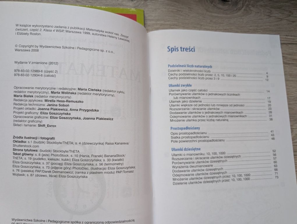 Matematyka wokół nas, zeszyt do ćwiczeń kl. 4,  cz. 1 i 2