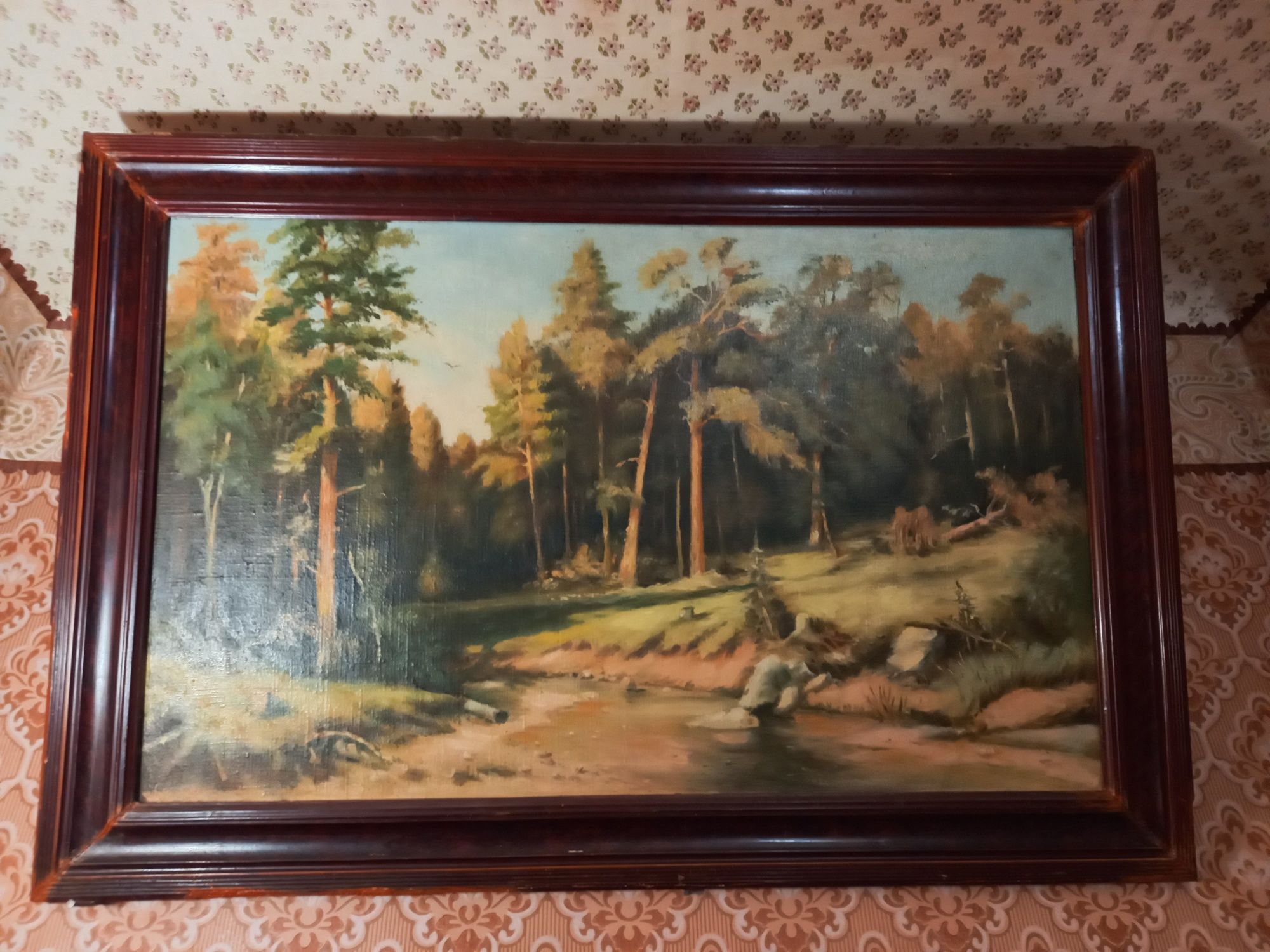 Картина ,, Сосновый лес ,, масло холст , размер  1.05  ×  70 см