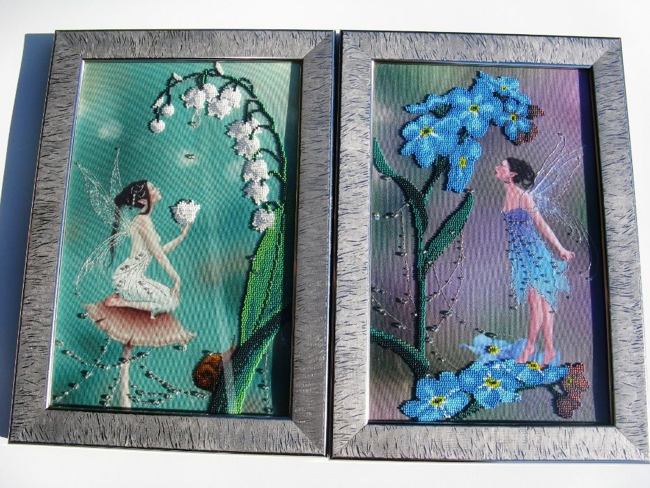 2 Картины для девочки вышивка бисером подарок
