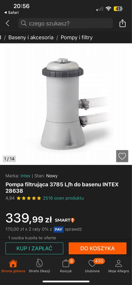 Intex Pompa filtrująca kartuszowa typu Eco 638R,