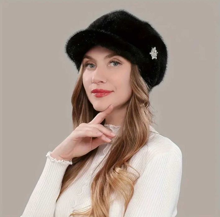 Зимова шапка, капелюх зі штучного хутра, як натуральний