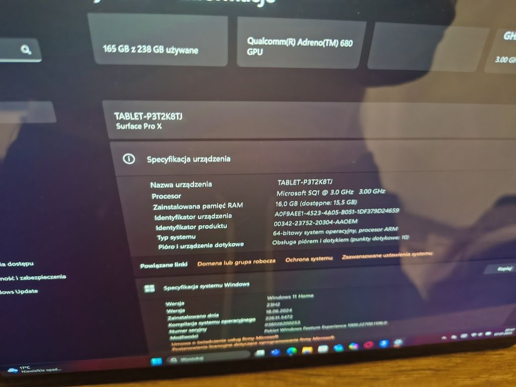 Microsoft Surface pro X  LTE + SURFACE DOCK 1661 SQ1/16/256