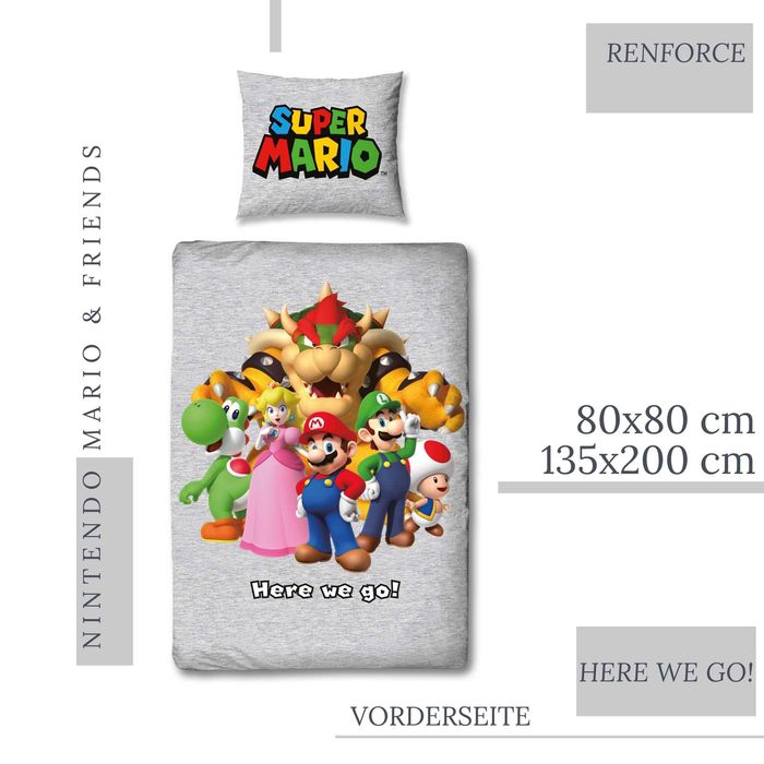 Wysokiej jakości Pościel Super Mario 135x200 + 80x80 cm
