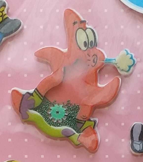 Naklejki piankowe 3D z postaciami z bajki Spongebob - 10 szt.