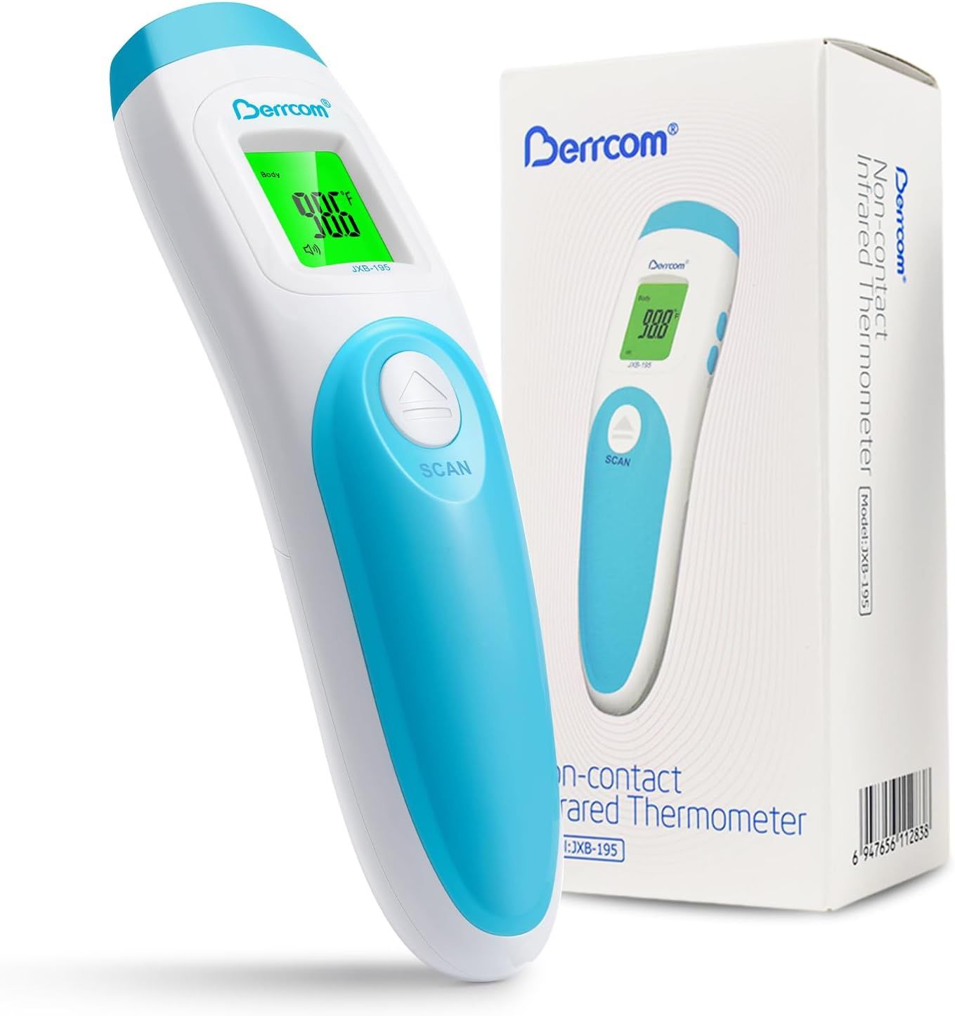 Berrcom Termômetro digital infravermelho sem contato para testa