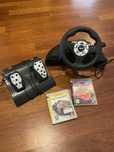 MULTI WHEEL VIBRATIONS BigBen - kierownica PS3 / PS2 / PC + 2 gry