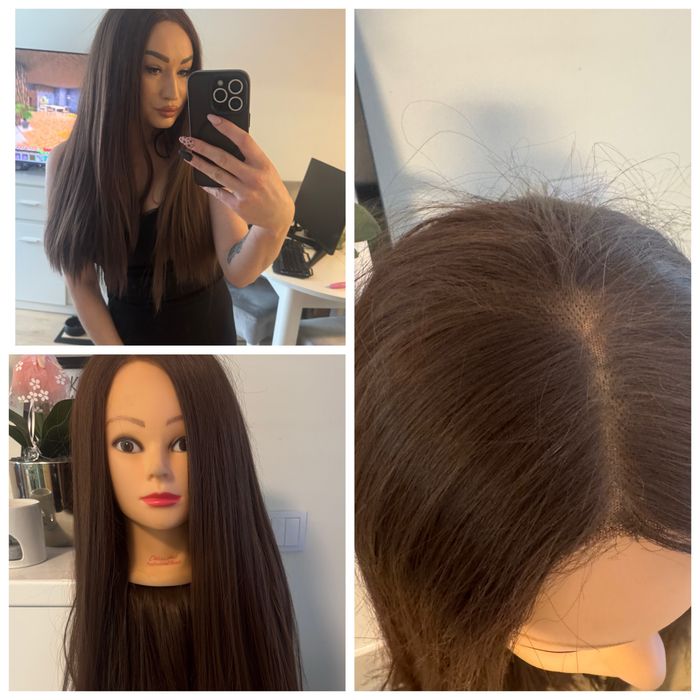 Peruka brązowa lace front 65 cm