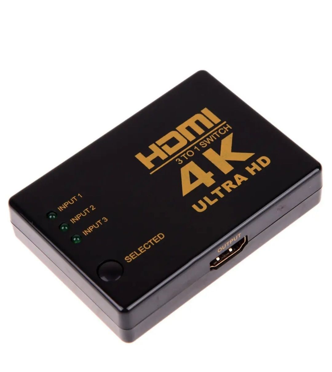 Активний HDMI switch 3 to 1 v1.4a перемикач 4K USB живлення, індикатор