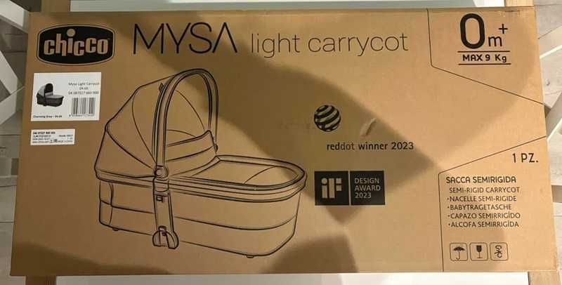 Nowa Gondola CHICCO Mysa Charming Grey Szary - gwarancja 2 lata