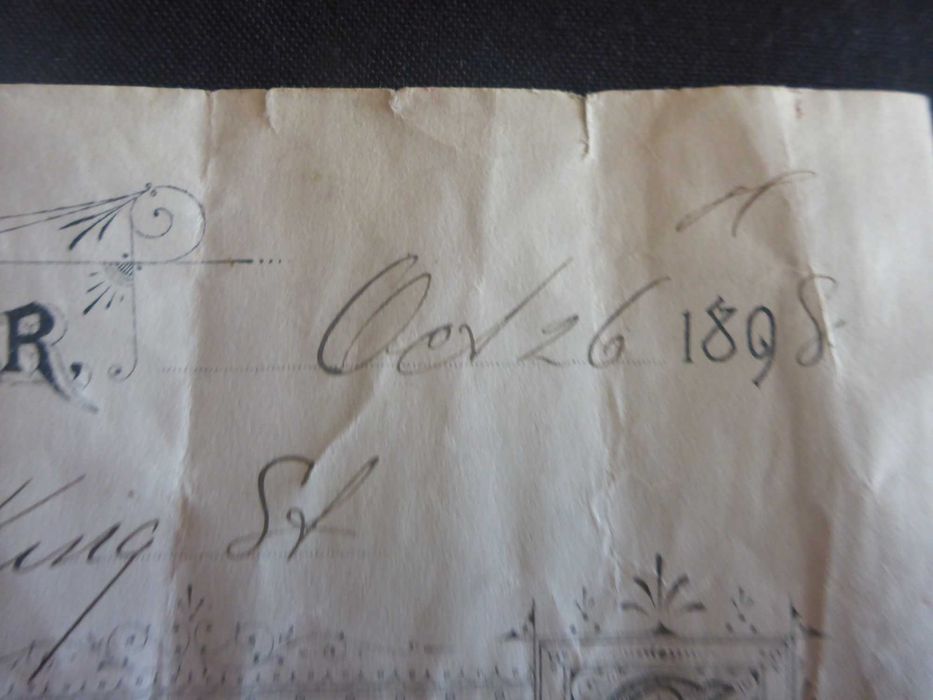 DOCUMENTOS Séc. XIX 2 Notas Venda muito antigas Inglaterra 1898 e 1900