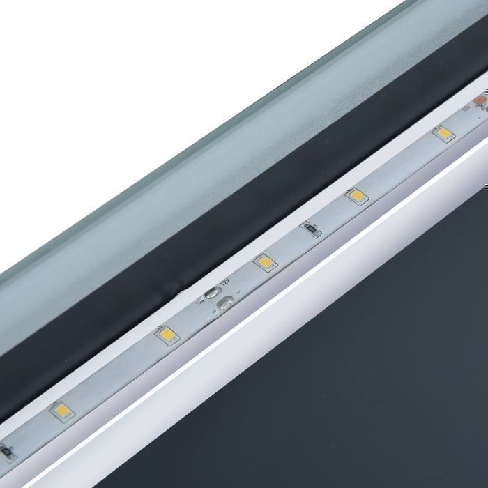 Lustro Łazienkowe LED 100x60 cm z Dotykowym Włącznikiem i Zegarem