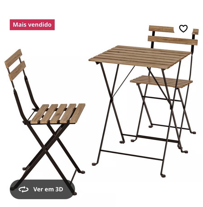 Mesa e cadeiras de exterior