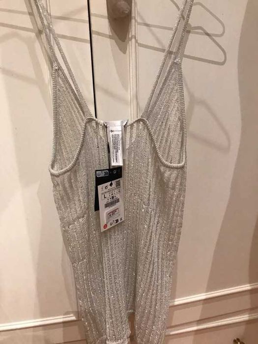 Top metalizado lingerie Zara, tamanho L