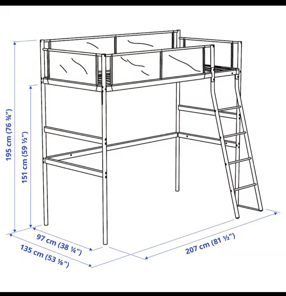 Vendo cama alta Ikea VITVAL como nova