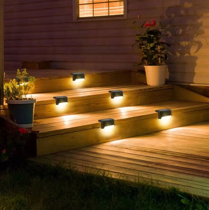 LAMPA SOLARNA zestaw 8szt led na taras schody ciepły biały PREMIUM