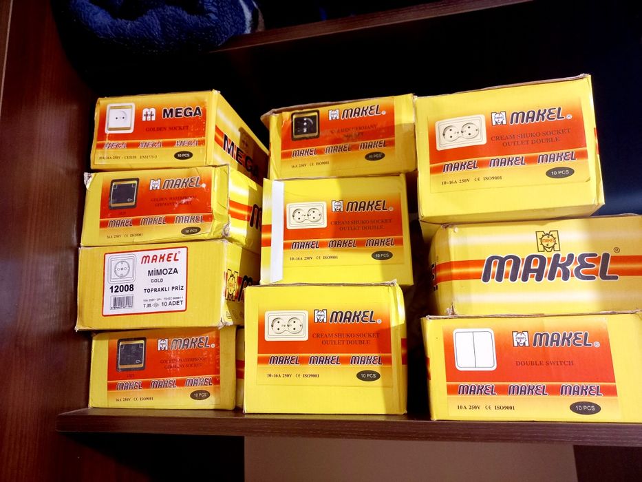 Выключатели , розетки,двойные,и одинарные, Турция, Makel, керамика