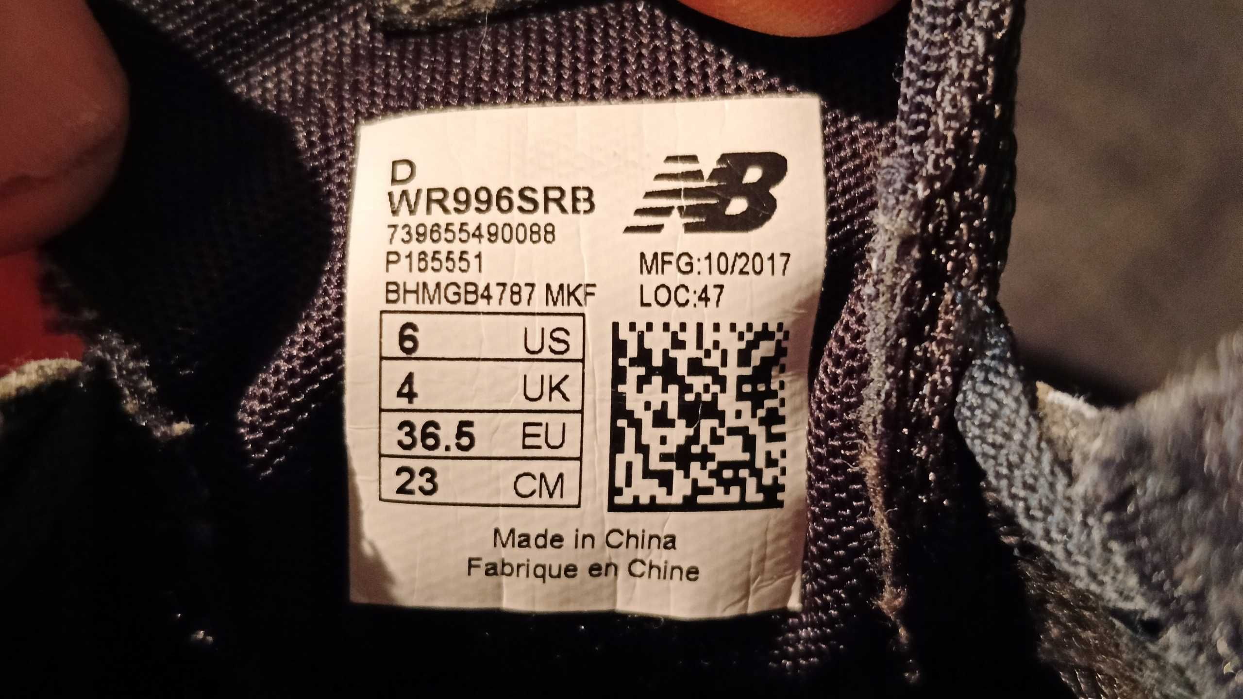 NEW BALANCE 996 WR996SRB r.36,5 stan bardzo dobry