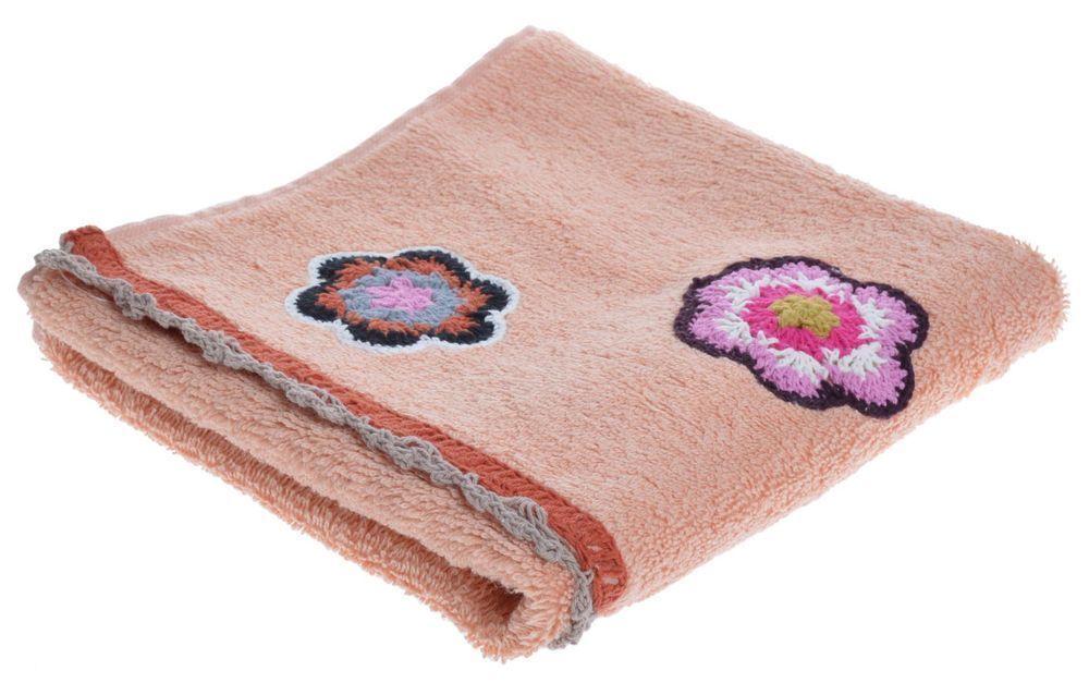 40X60Cm Ręcznik Łososiowy W Kwiatki Mały