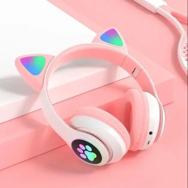 Бездротові навушники з Bluetooth та RGB підсвічуванням вушок та лапок.