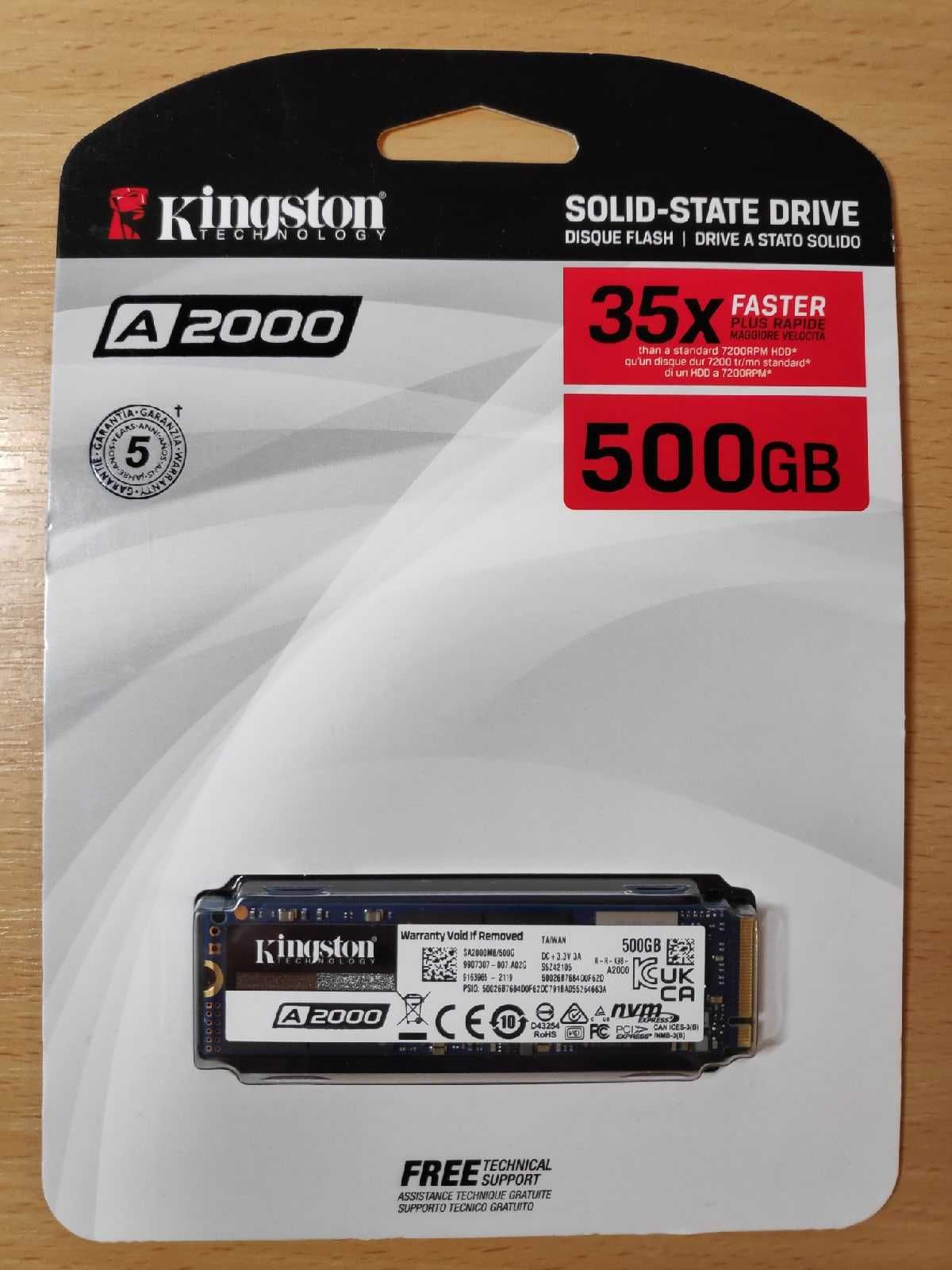 SSD Жесткий диск Kingston A400 480gb - A2000 500gb  Новый!