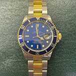 Rolex Submariner Oyster złoty stalowy zegarek blue bicolor okazja Wawa