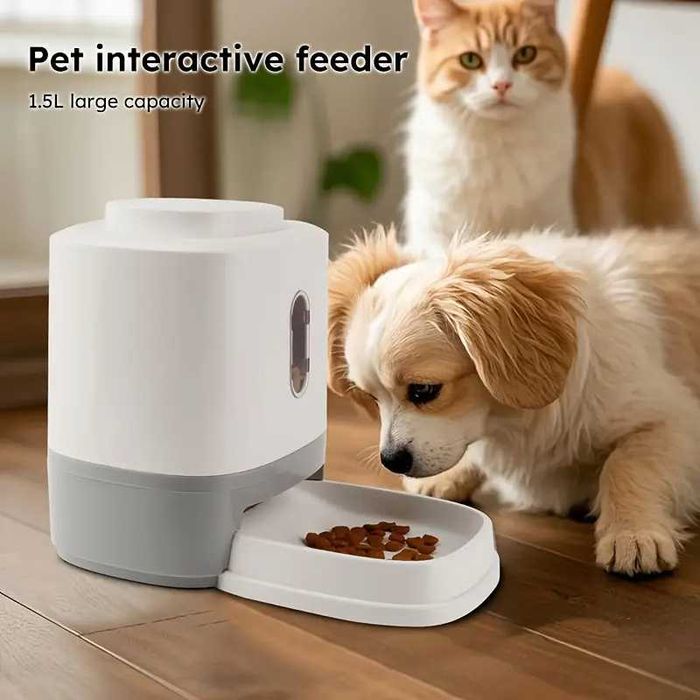 Dispensador Interativo de Ração para Gatos e Cães