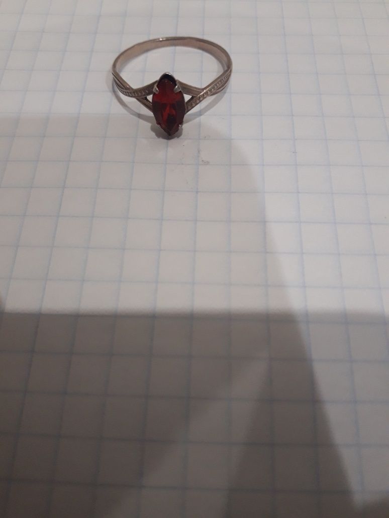Кольцо Каблучка серебро позолота рубин звезда 875 СССР