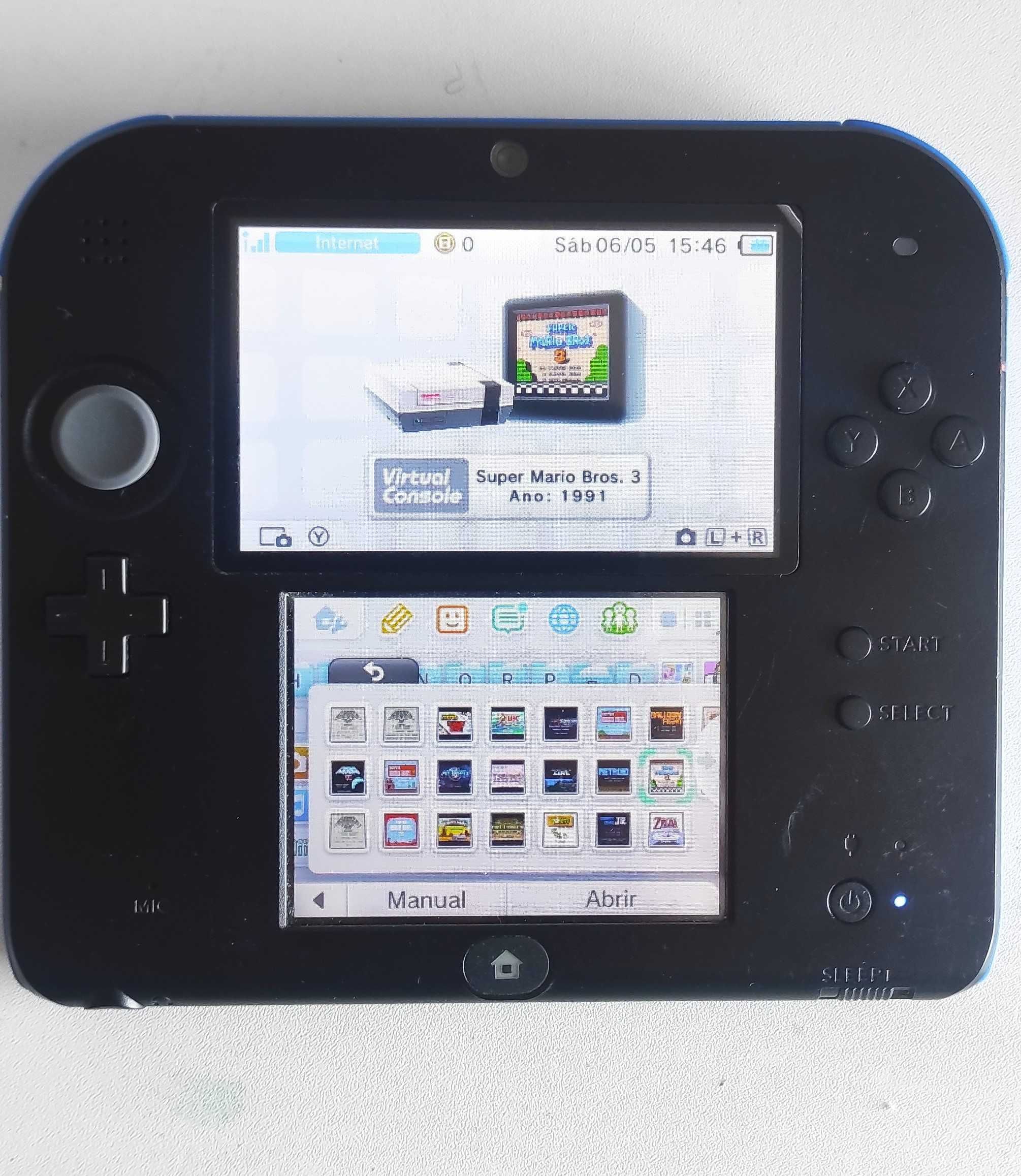 Nintendo 2DS Desbloqueada - Cartão 128 GB - Excelente Estado