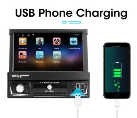 Android 11 uniwersalne radio samochodowe 1 Din 7 IPS chowany ekran