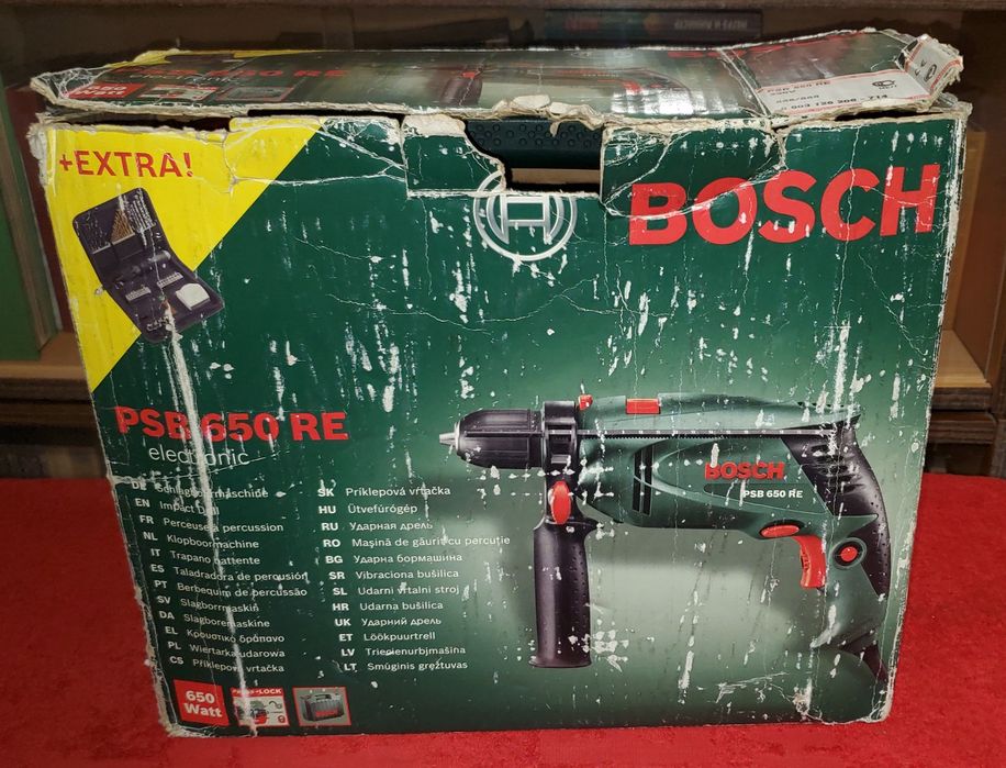 Ударная дрель Bosch PSB 650 RE + набор аксесуаров в комплекте