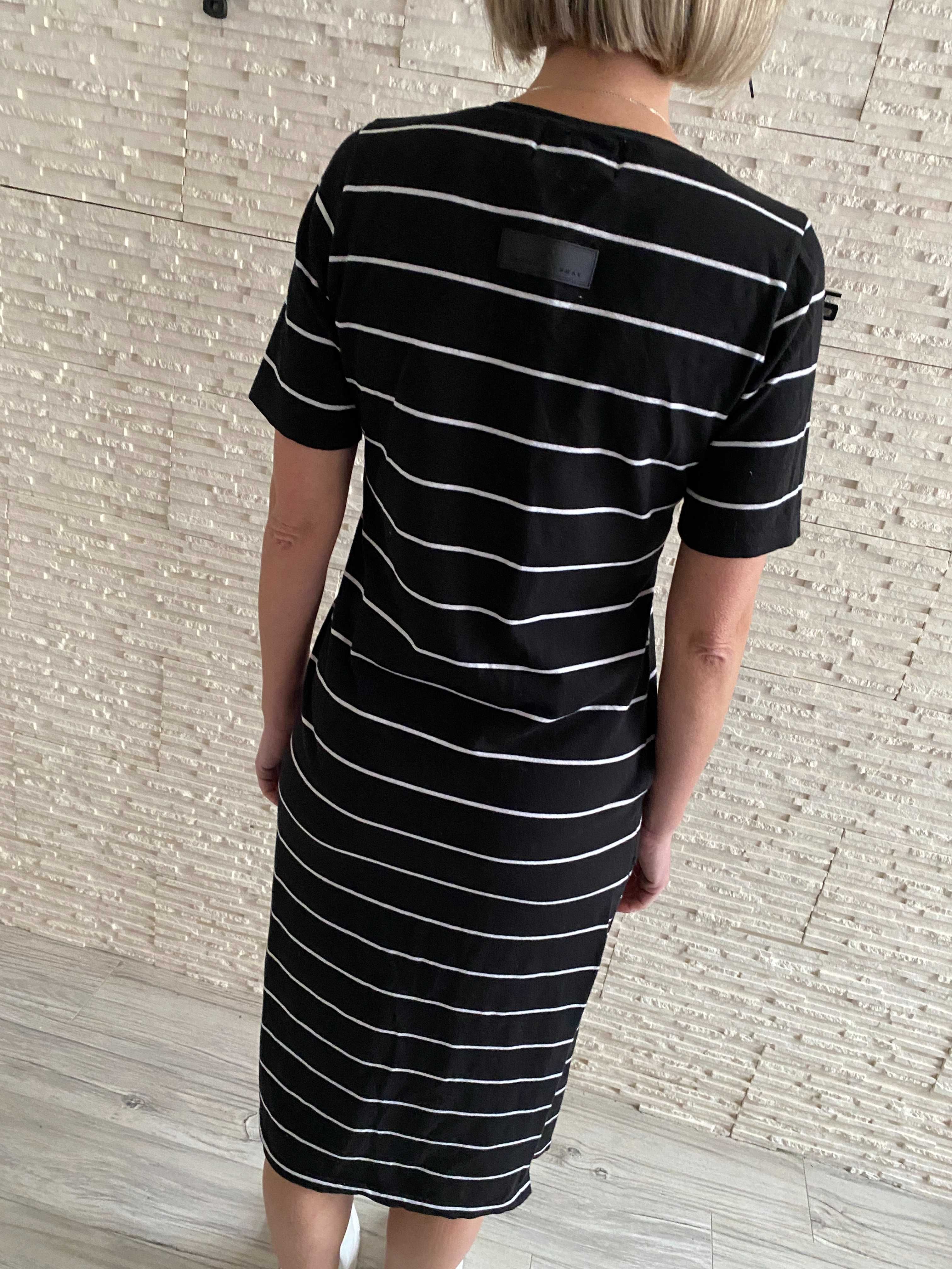 Project Runway lemonada sukienka paski midi rozporek
