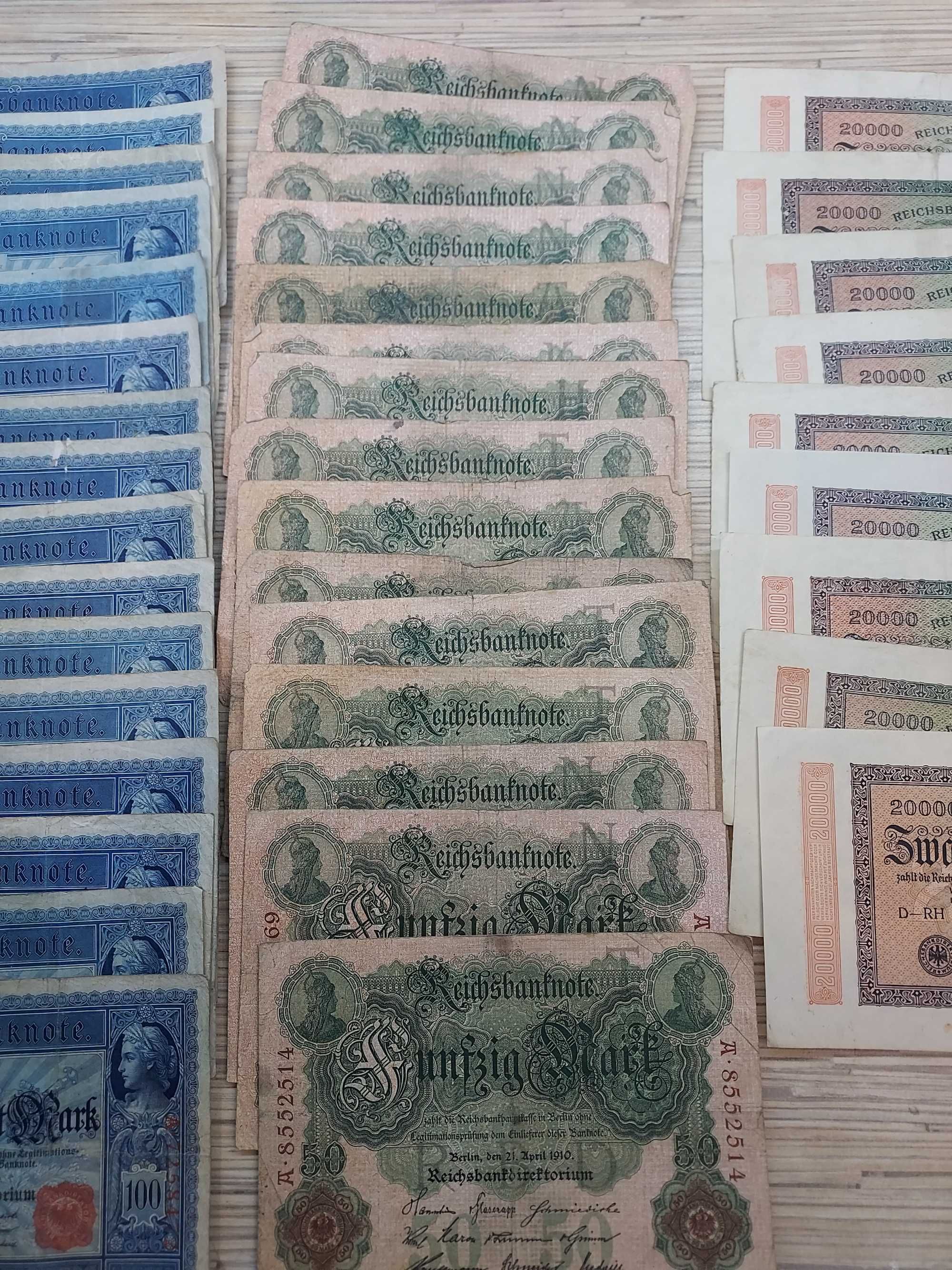 starocie banknoty Marki Niemcy 1910 i 1923 rok 40 sztuk