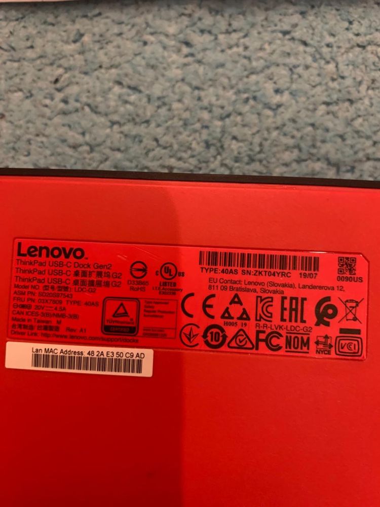 Док-станція Lenovo ThinkPad USB-C Dock Gen 2.