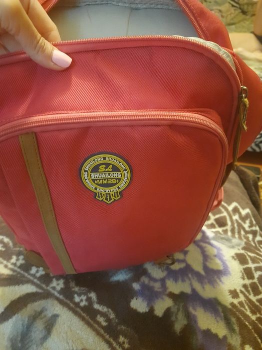 Малиновый школьный рюкзак фирменный