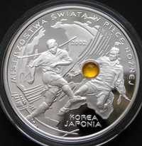 Polska 10 złotych 2002 - MŚ Japonia Korea - srebro bursztyn - stan 1