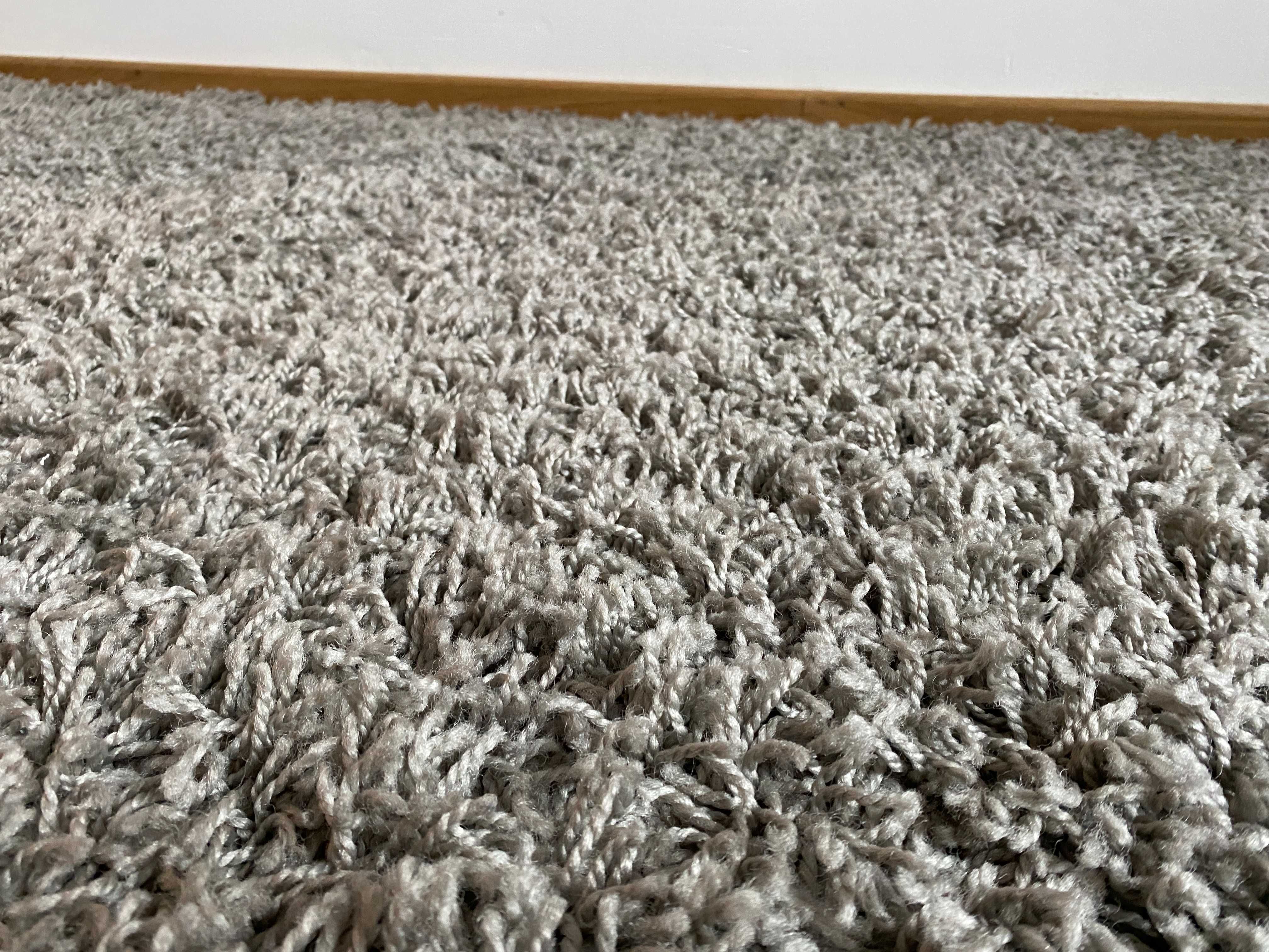 Szary dywan włochacz, 170x120
