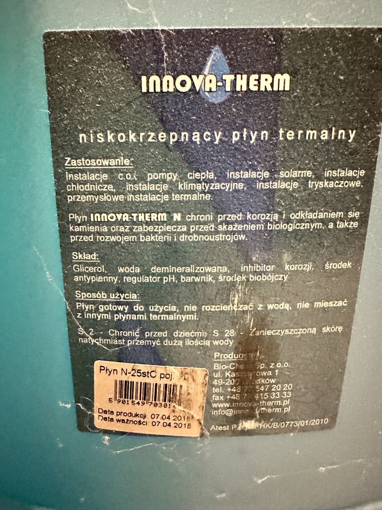 Glikol propylenowy Innova-therm. Sprzedam.