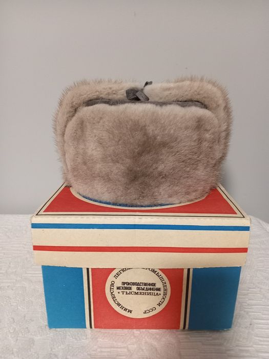 Шапка ушанка.  Норка,замша. СССР