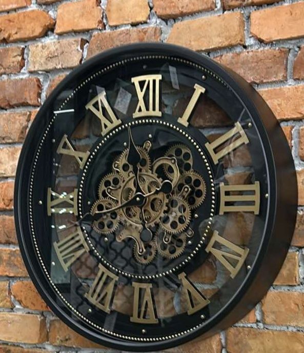 Nowy zegar czarny w rozm.60cm