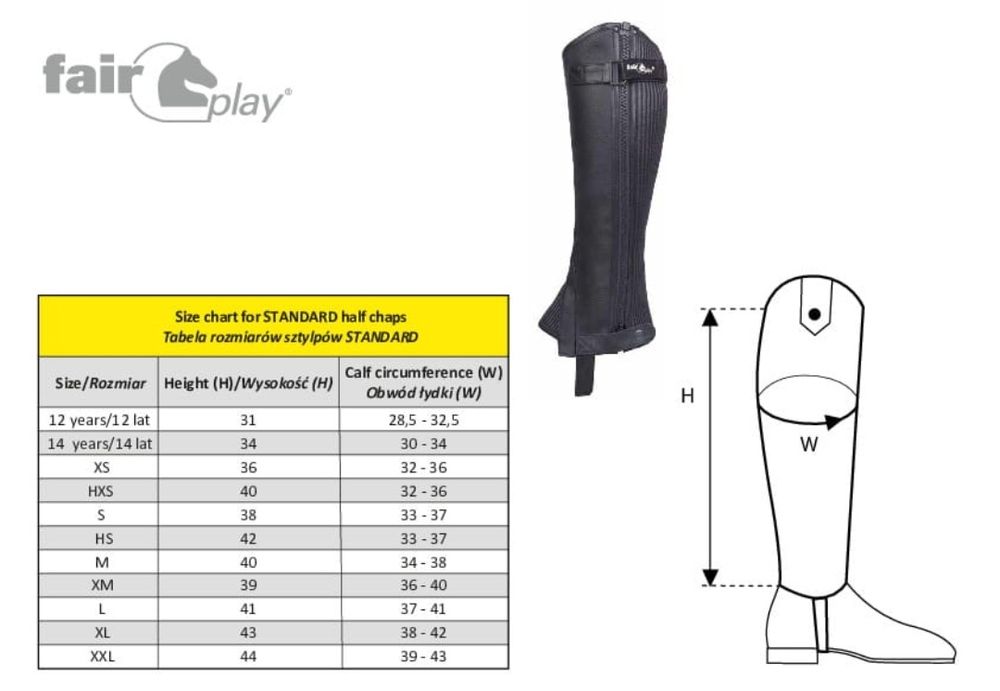 Czapsy sztylpy skórzane Standard Fair Play