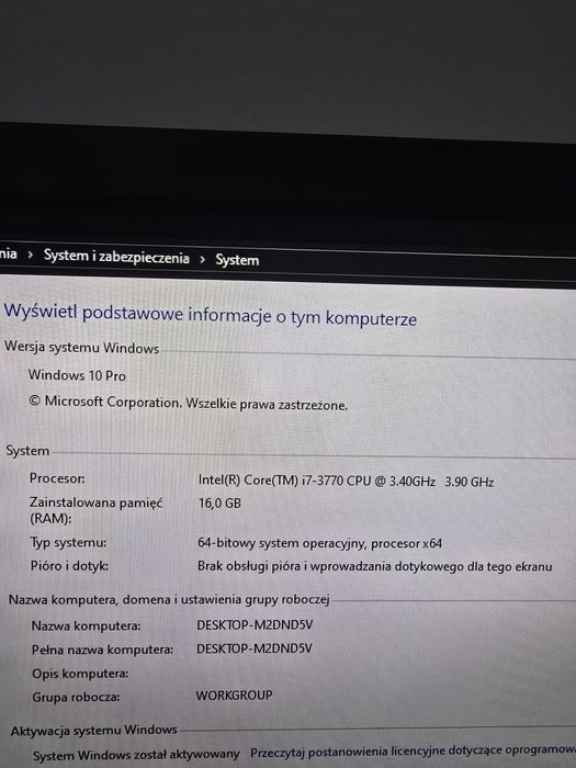 Sprzedam komputer z monitorem Dell I7-3770  16gb ram gtx 1070 8gb