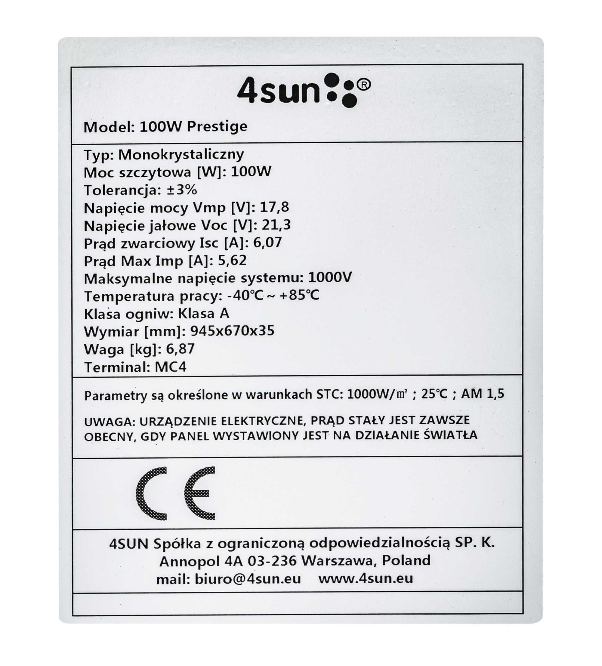 Panel solarny bateria słoneczna 100w 12v regulator [ZES274]