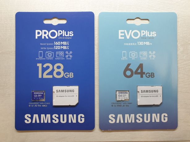 Samsung PRO EVO Plus Карта памяти MicroSD 64 GB, 128 Gb Новая