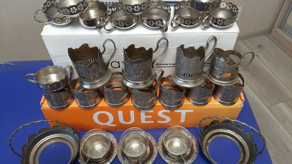 Подстаканники новые. Мельхиор.