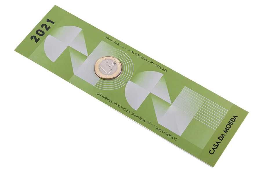 Moeda Comemorativa 1 euro Portugal 2021 FDC (Esgotada INCM)
