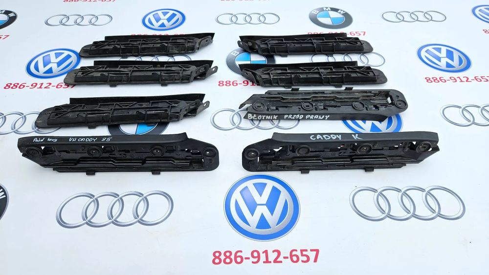 VW Caddy 2K III VW Touran I 1T Ślizg błotniak przód prawy 1T0807050 lewy 1T0807049 Mocowanie zderzaka