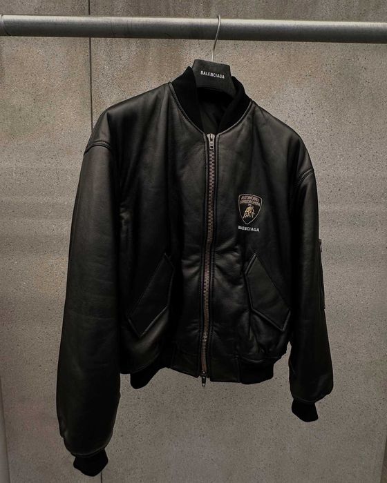 Balenciaga bomber jacket Lamborghini ламборгини шкіряна куртка бомбер